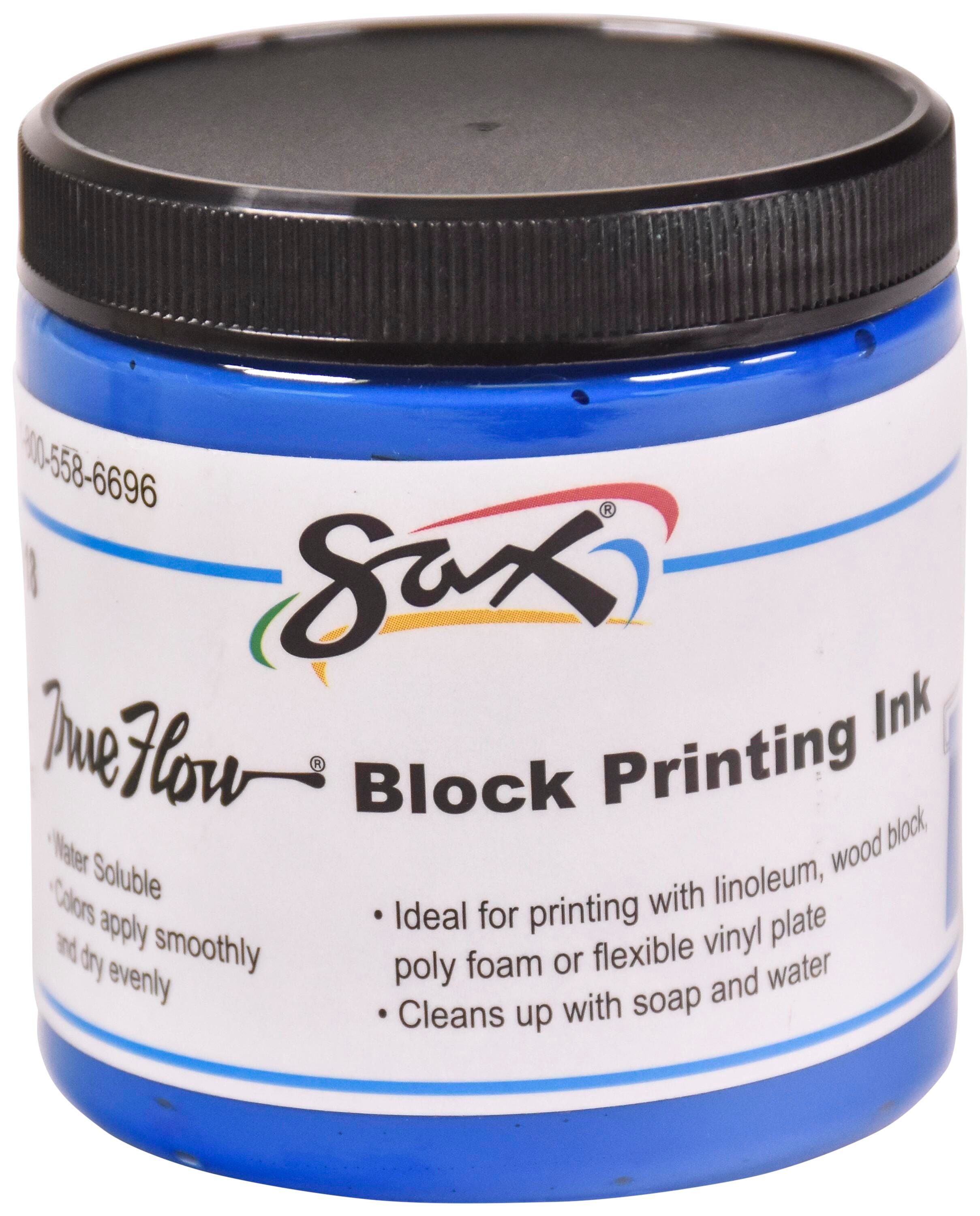 Sax Water Soluble Block Printing Ink, 8 Ounce Jar, Primary Blue 461918